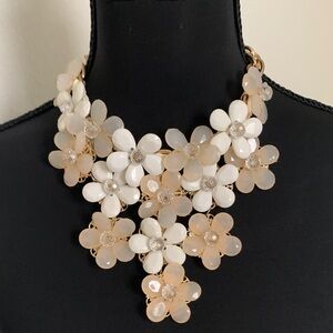 Macy's Cream and White Floral Necklace
